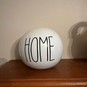 Chic White Sphere with 'HOME' Inscription